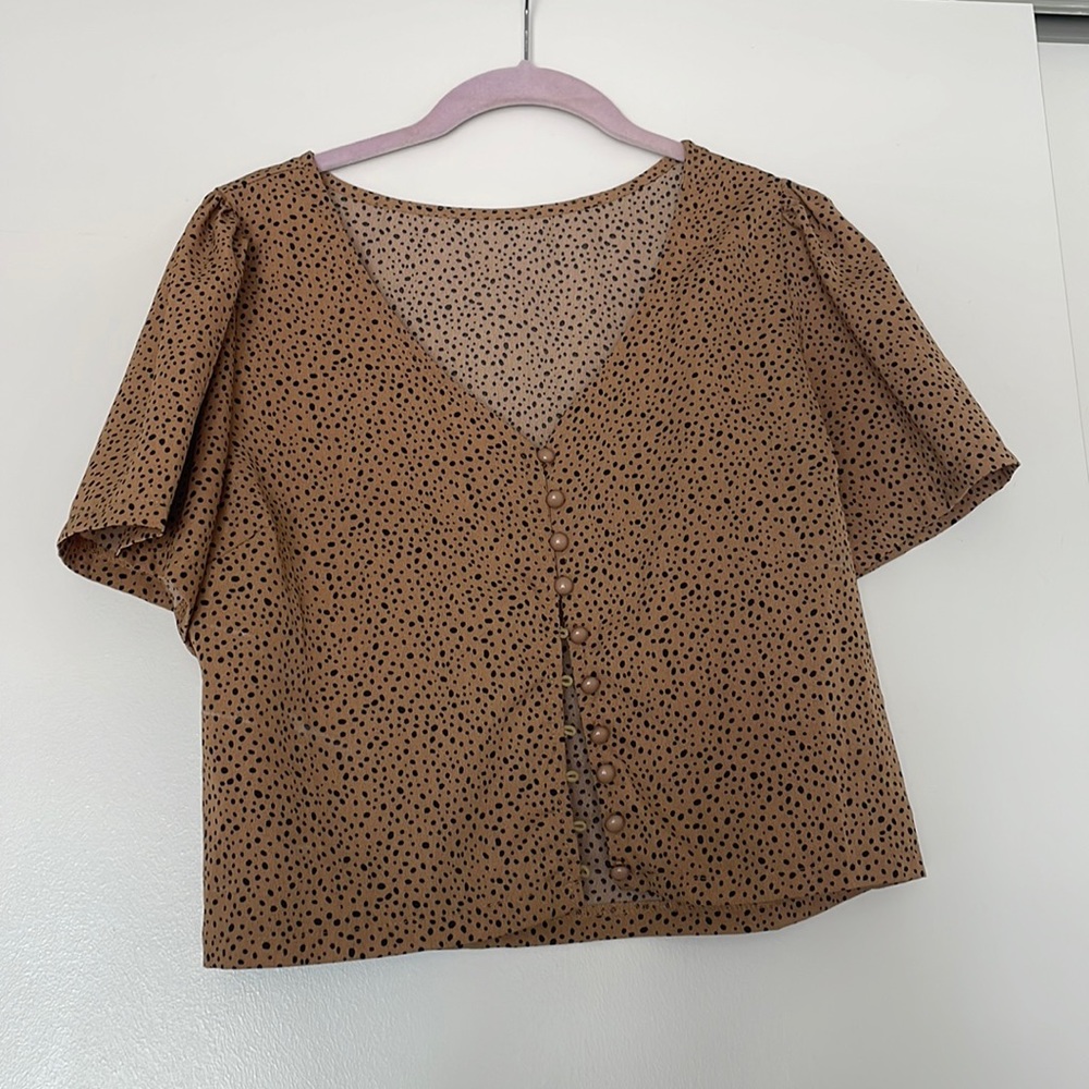Brown Leopard Blouse